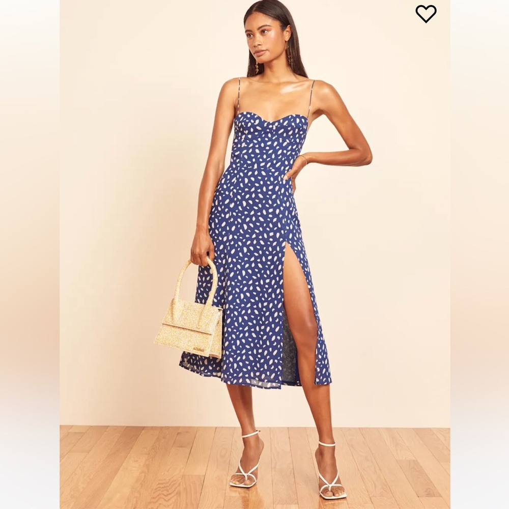 REFORMATION Juliette MIDI Dress Moray Print  - Size 8